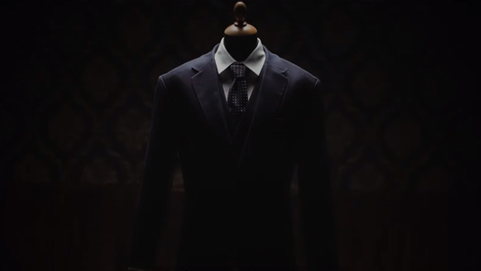 Suit on a mannequin in low light